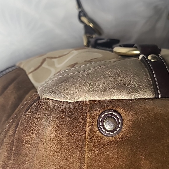 Coach Patchwork Patent Suede Signature C Jacquard Shopper Tote # F06Q-10388 - Picture 16 of 16